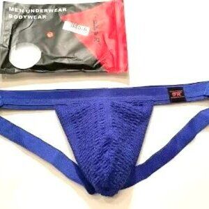 F + R - Size "XL" - Swimmer/Jogger Athletic Supporter - Blue/Red - Jockstrap